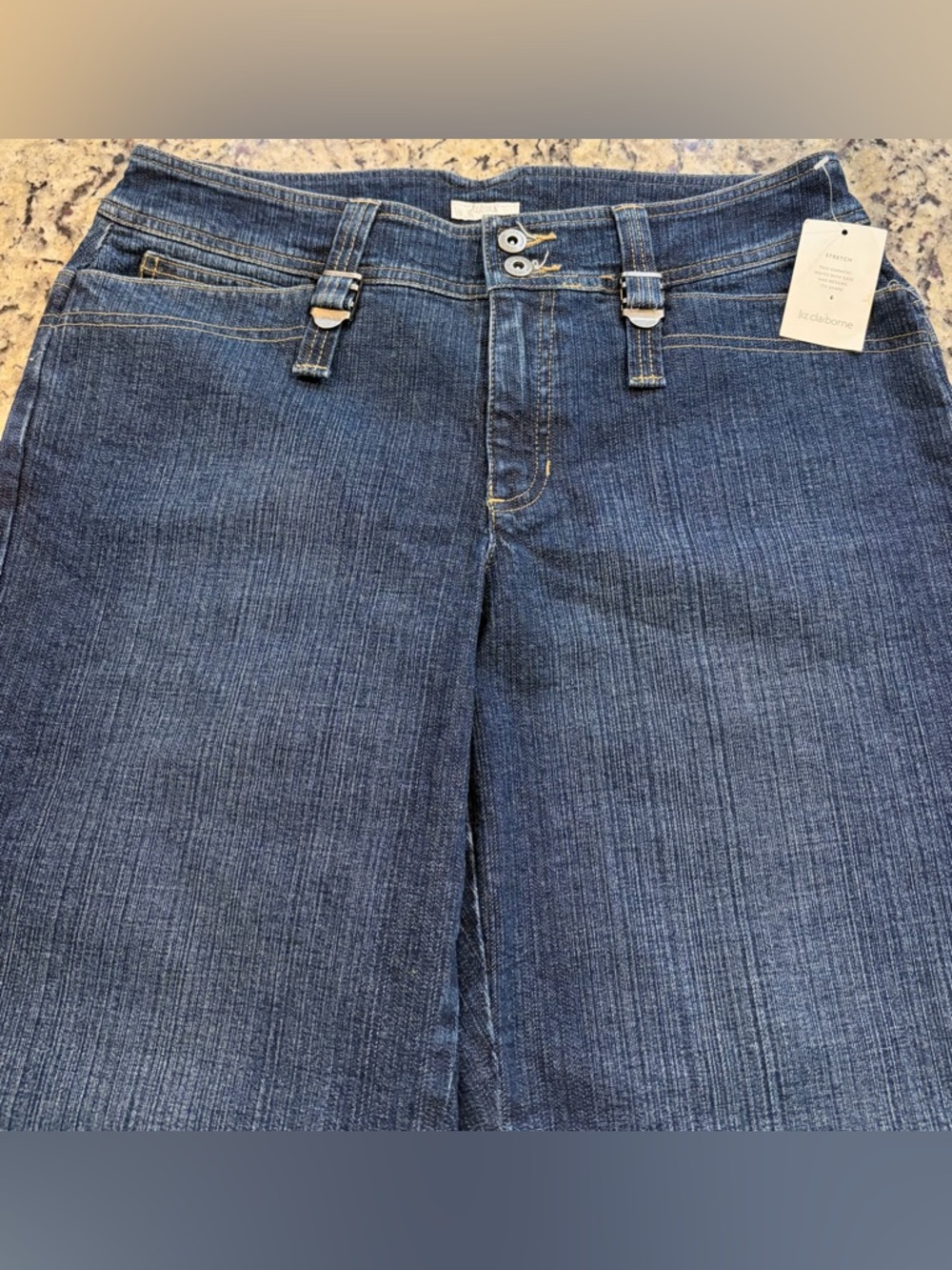 Liz Claiborne Dark Blue Cropped Jeans - Picture 3 of 7